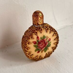Vintage Needlepoint Perfume Bottle - Midcentury from Japan